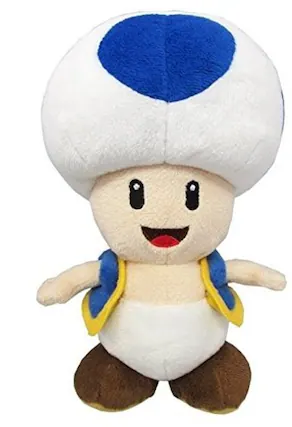 Front. Little Buddy - Nintendo - Super Mario Bros. Toad 8" Plush - Blue - Collectibles - Multicolor.