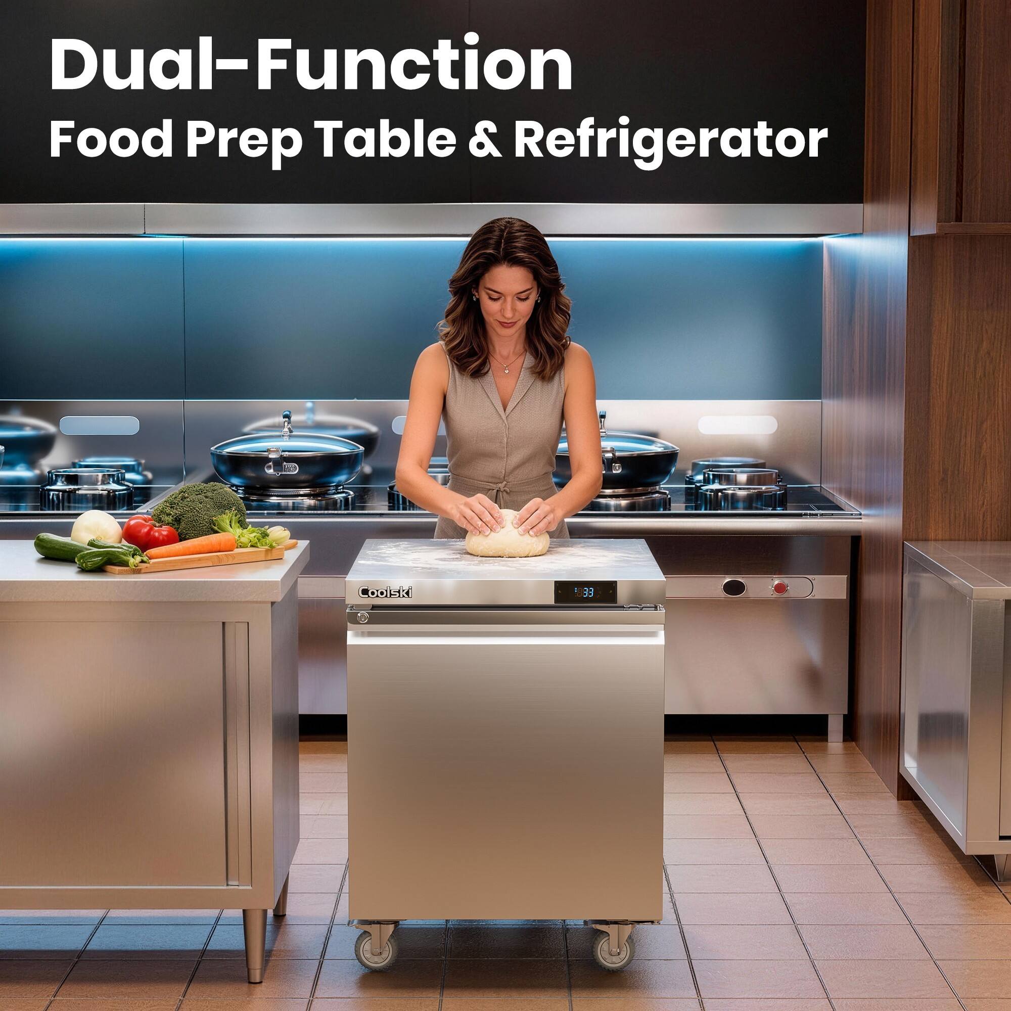 Dual-Function Food Prep Table & Refrigerator