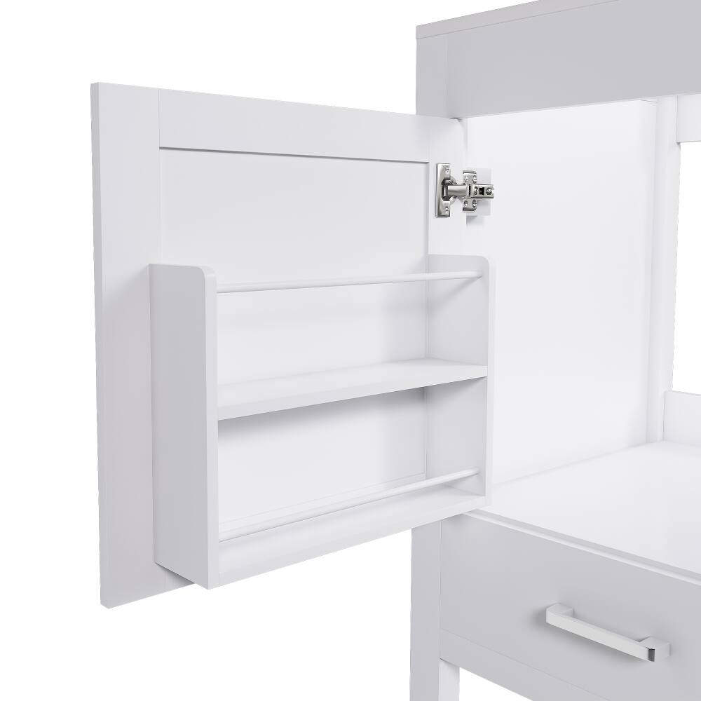 Alt View 7. Loheer - Loheer 42 inch bathroom vanity base only White Freestanding Cabinet - White.