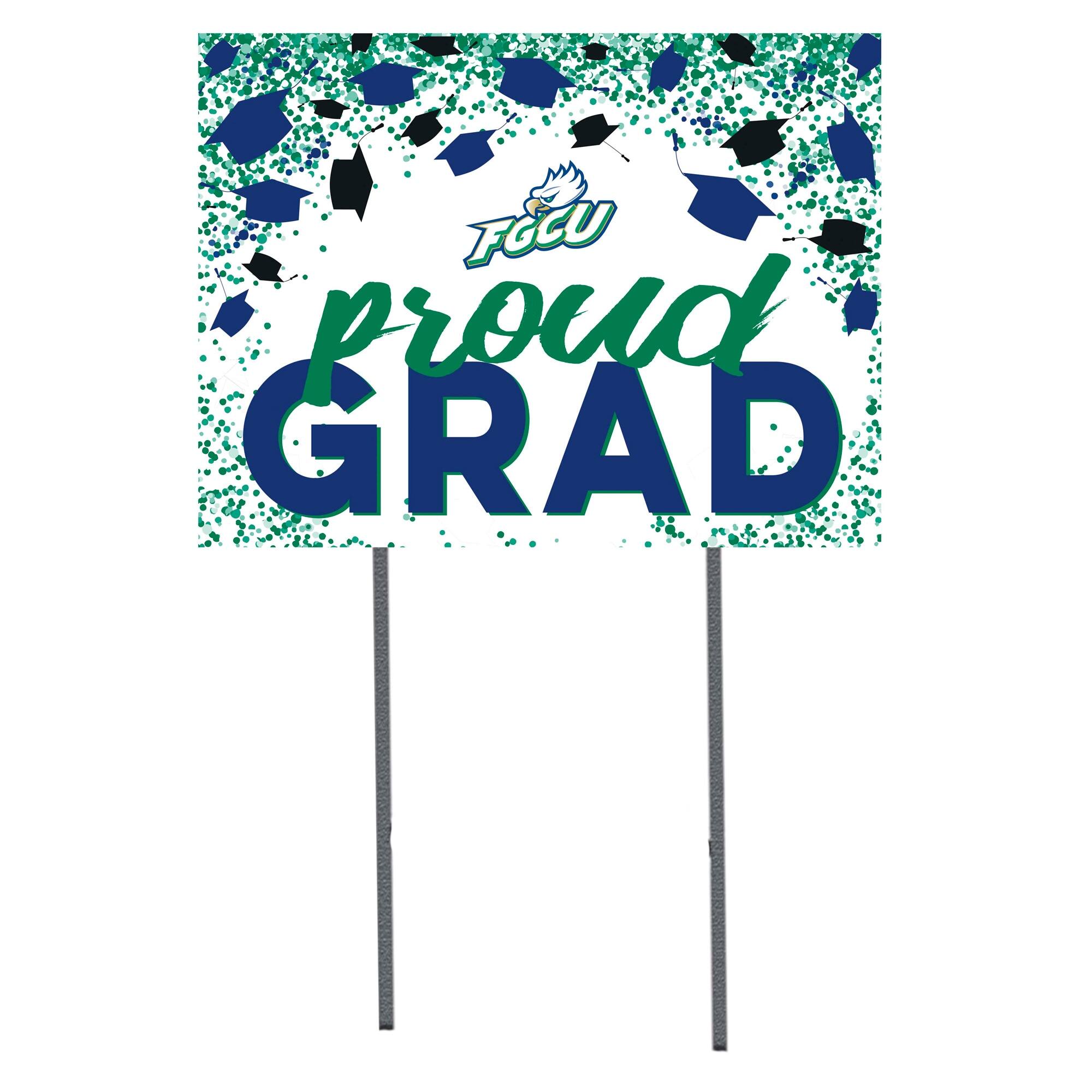 Florida Gulf Coast Eagles 18" x 24" Proud Grad Yard Sign
