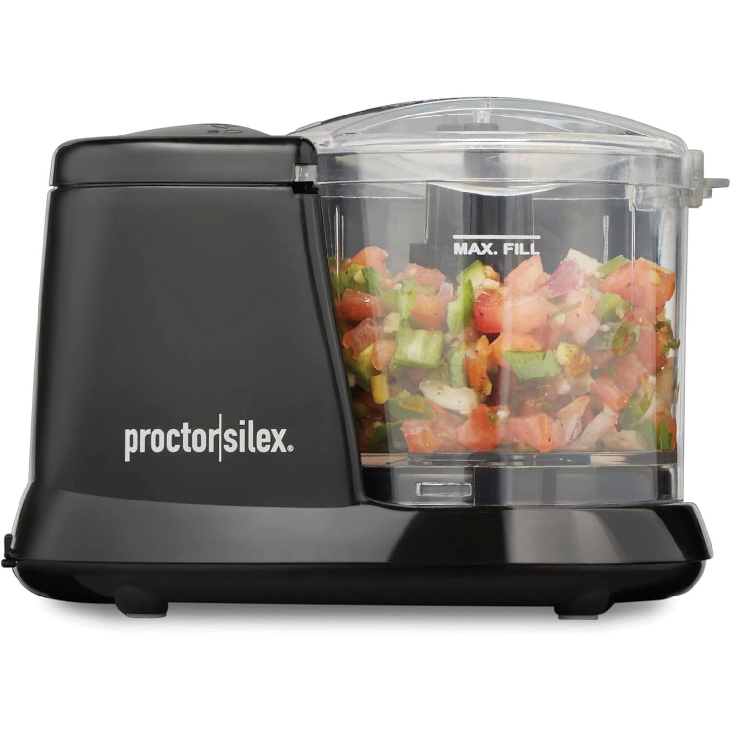 PARKER SLATER - Durable Electric Vegetable Chopper & Mini Food Processor, 1.5-Cup Capacity for Chopping, Puree, Emulsifying - Black