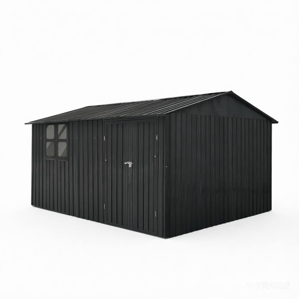 Alt View 10. Loheer - Loheer 12x10 Metal Shed Black Outdoor Storage Shed with Window Shelves and Apex Roof.