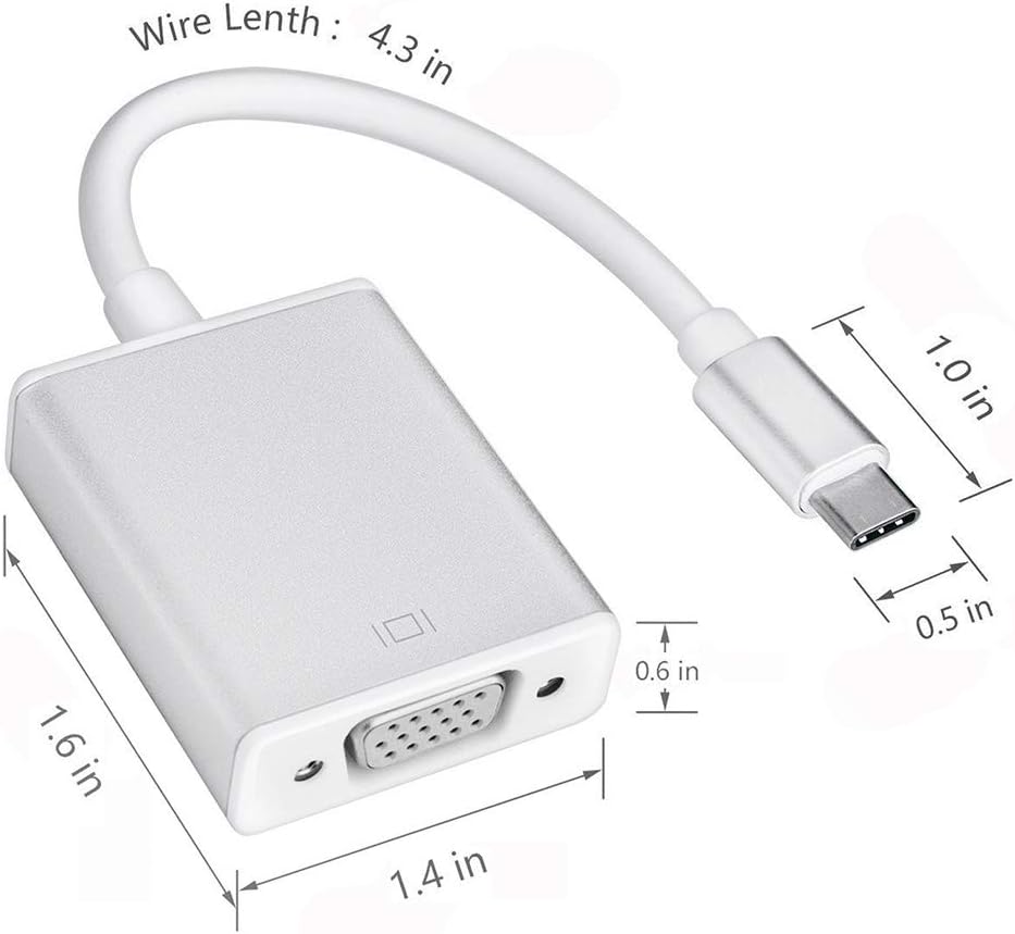 Wire Length: 4.3 in  
1.0 in  
1.0 in  
1.6 in  
1.4 in  
0.6 in  
0.5 in
