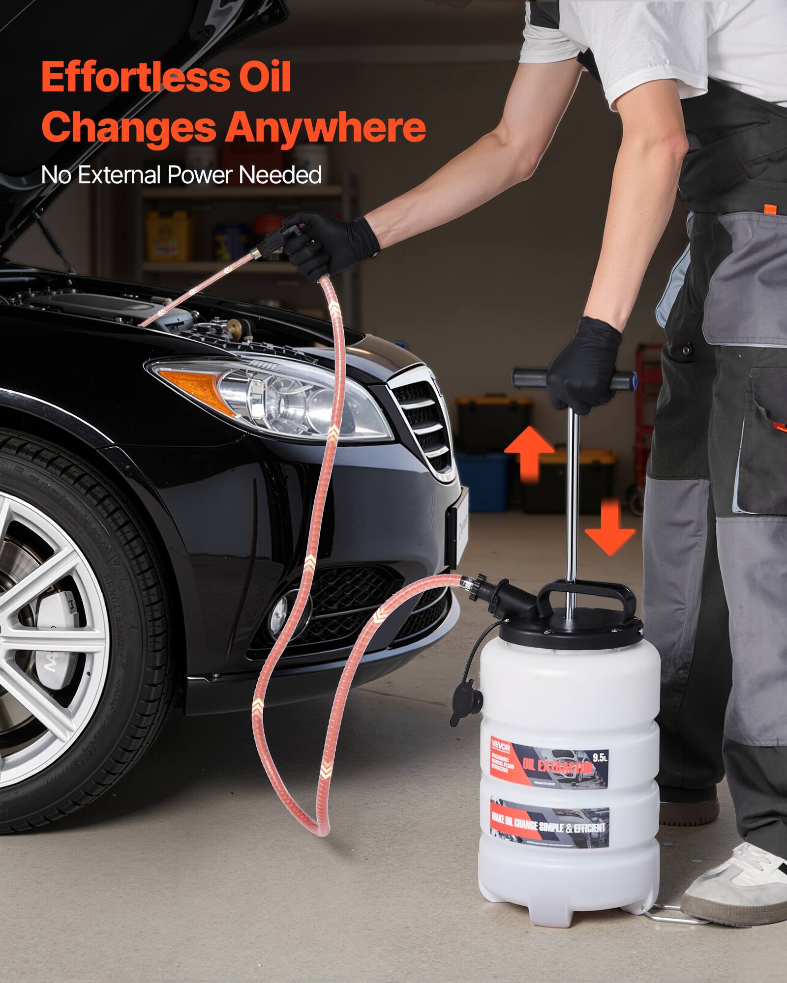 Effortless Oil Changes Anywhere  
No External Power Needed  

AENOT M 26 CRE TEVOR - 9.5 - M - OIL EXTRACTOR  
MAKE OIL CHANGE SIMPLE & EFFICIENT