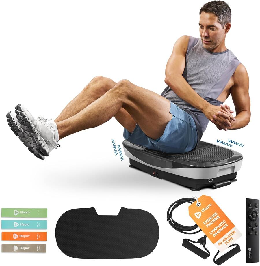 Lifepro Rumblex 4d LifePro Rumblex Max 4D Vibration Plate Exercise Machine with Loop ...