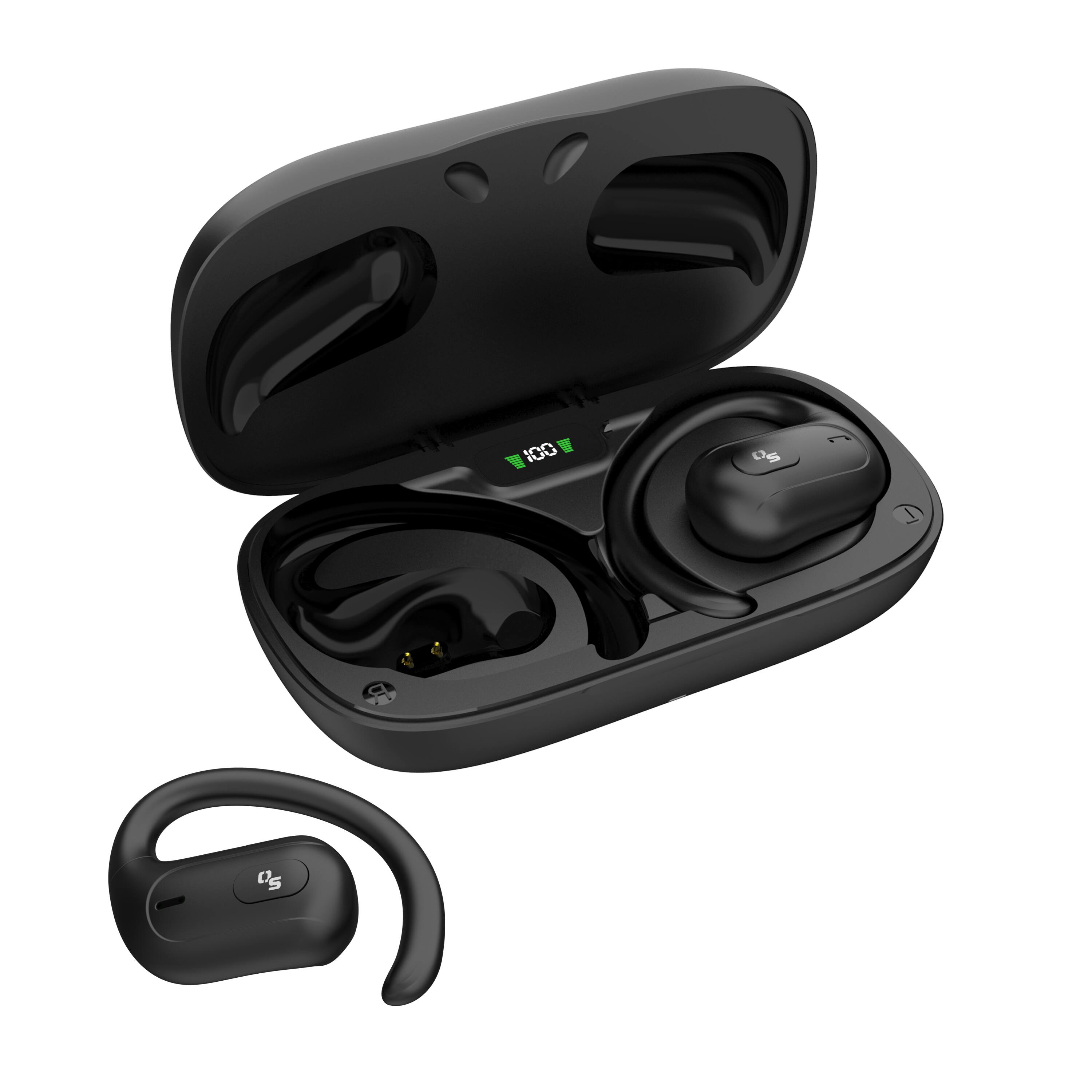 Alt View 5. OPN Sound - Aria+ True Wireless Earbuds With Charging Case - Black.