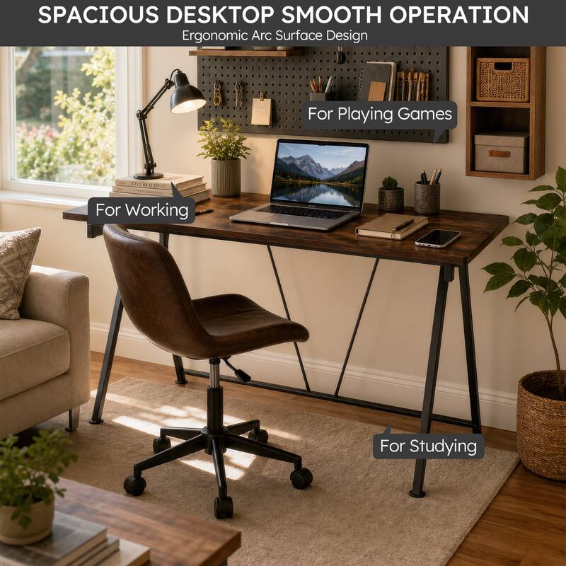 SPACIOUS DESKTOP SMOOTH OPERATION  
Ergonomic Arc Surface Design  
For Playing Games  
For Working  
For Studying