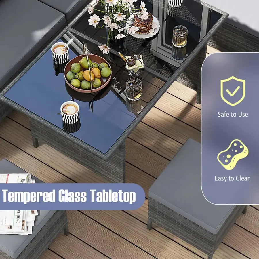 Safe to Use BG Tempered Glass Tabletop enpost Easy to Clean