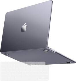 mosiso - Hard Case and Keyboard Cover for MacBook Air 15-inch A3448 A3241 A3114 A2941 - Space Gray Clear