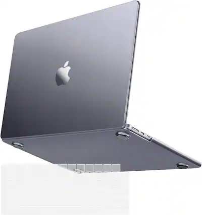 Front. mosiso - Ultra-Thin Hard Shell Case & Keyboard Cover for MacBook Air 13 inch (A3449 A3240 A3113 A2681 2022–2026) - Space Gray Clear.