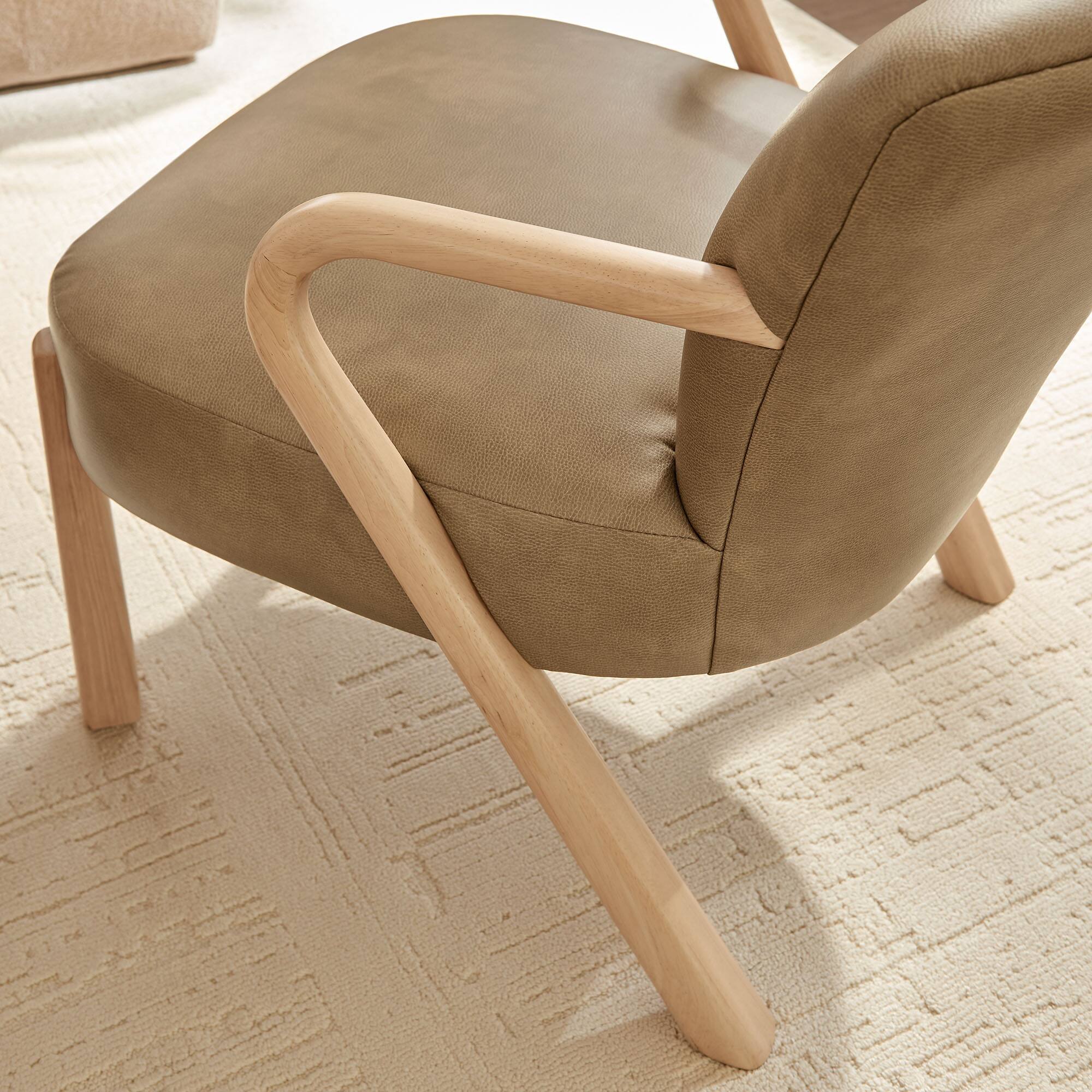 Alt View 1. Modway - Arden Faux Leather Upholstered Accent Armchair by Modway - Toast.