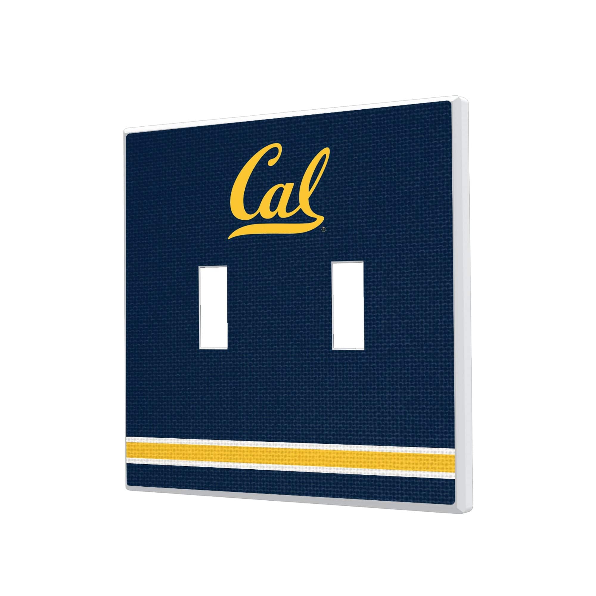 Keyscaper - Cal Bears Stripe Design Double Toggle Light Switch Plate - Multicolor