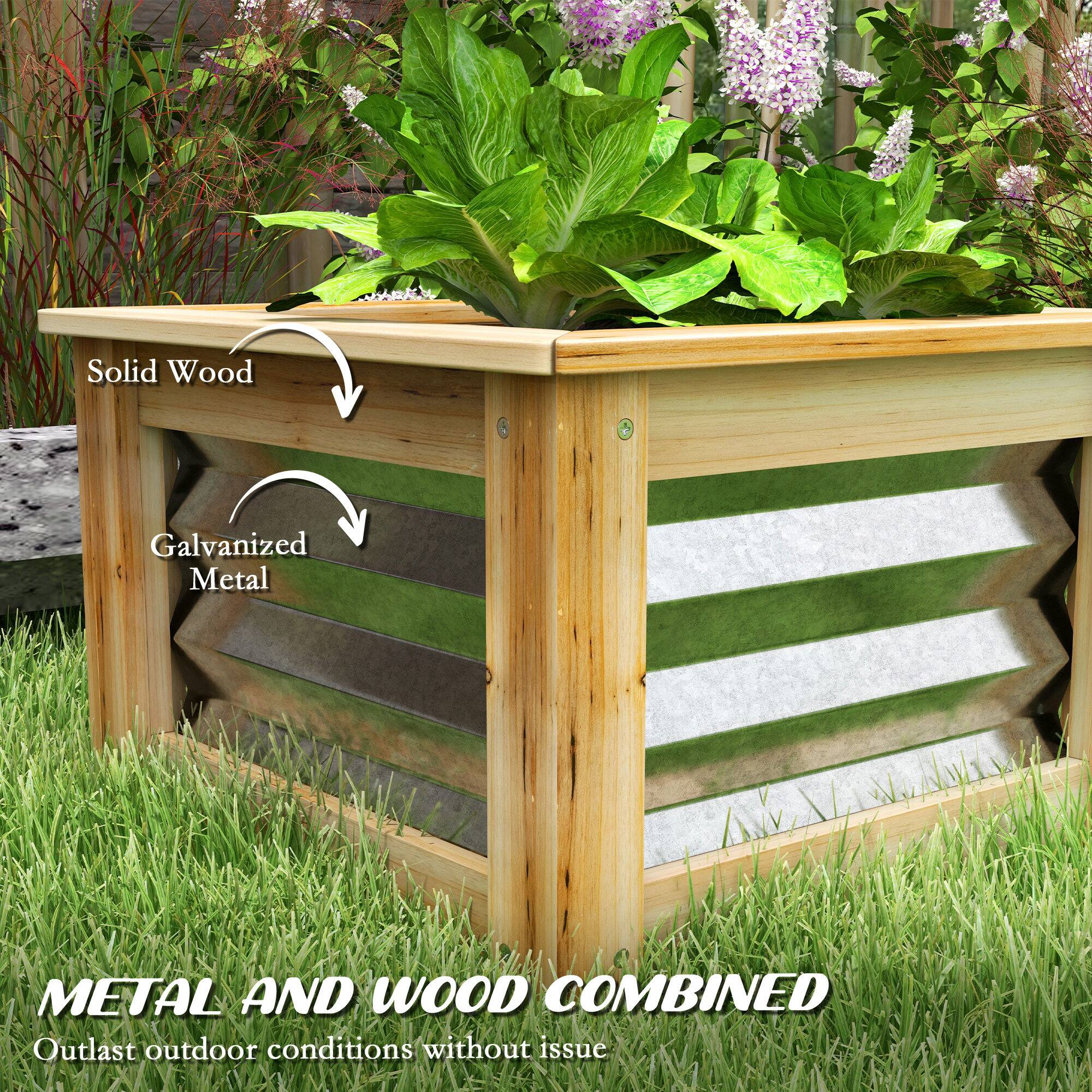 Solid Wood Galvanized Metal METAL AND WOOD COMBINED Outlast outdoor conditions without issue