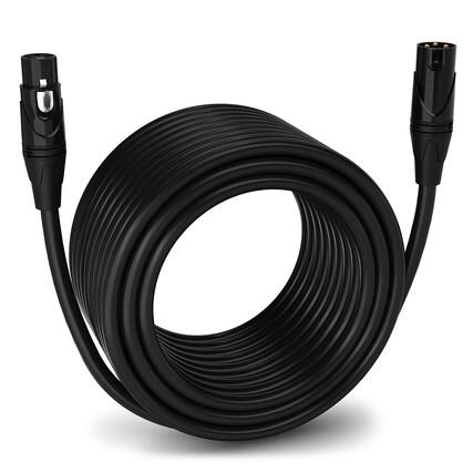 Front. Lyxpro - Quad Series 100 ft XLR Cable, Male to Female 4-Conductor Balanced Microphone Cable - Black.