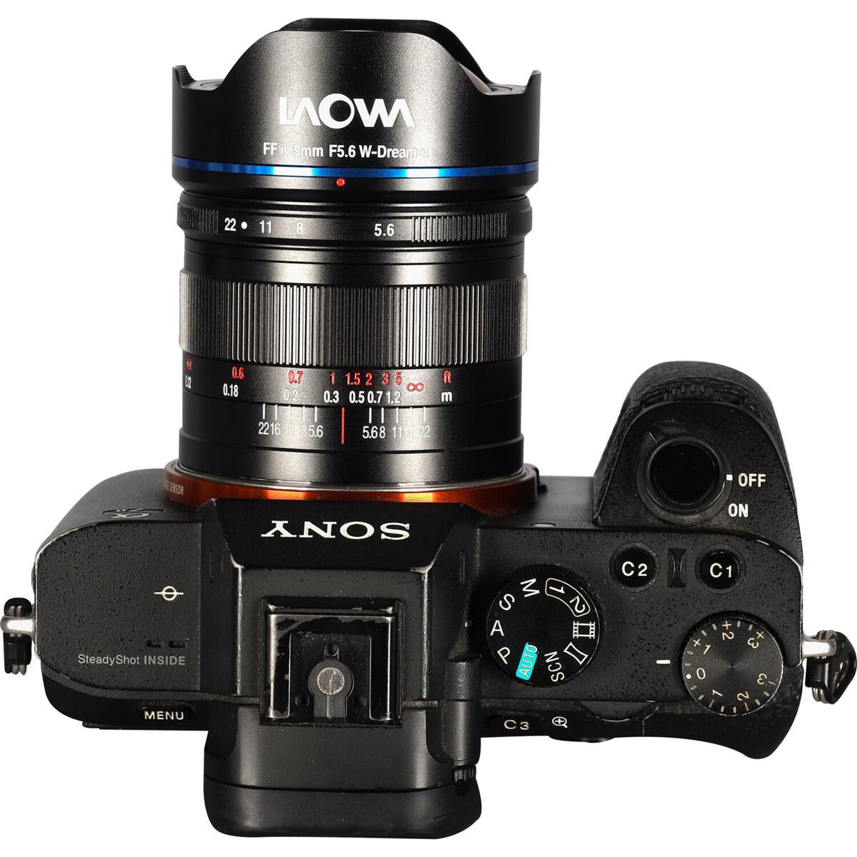LAOWA FF 9mm F5.6 W-Dreamer

22 11 5.6 1 0.18 0.7 1 1.5 2 3 5 ft 0.2 0.3 0.5 0.5 0.7 1.2 0.7 1.2 m

SONY

SteadyShot INSIDE

MENU

OFF ON

C2 C1

P AUTO SCN

M 1 S 2 A