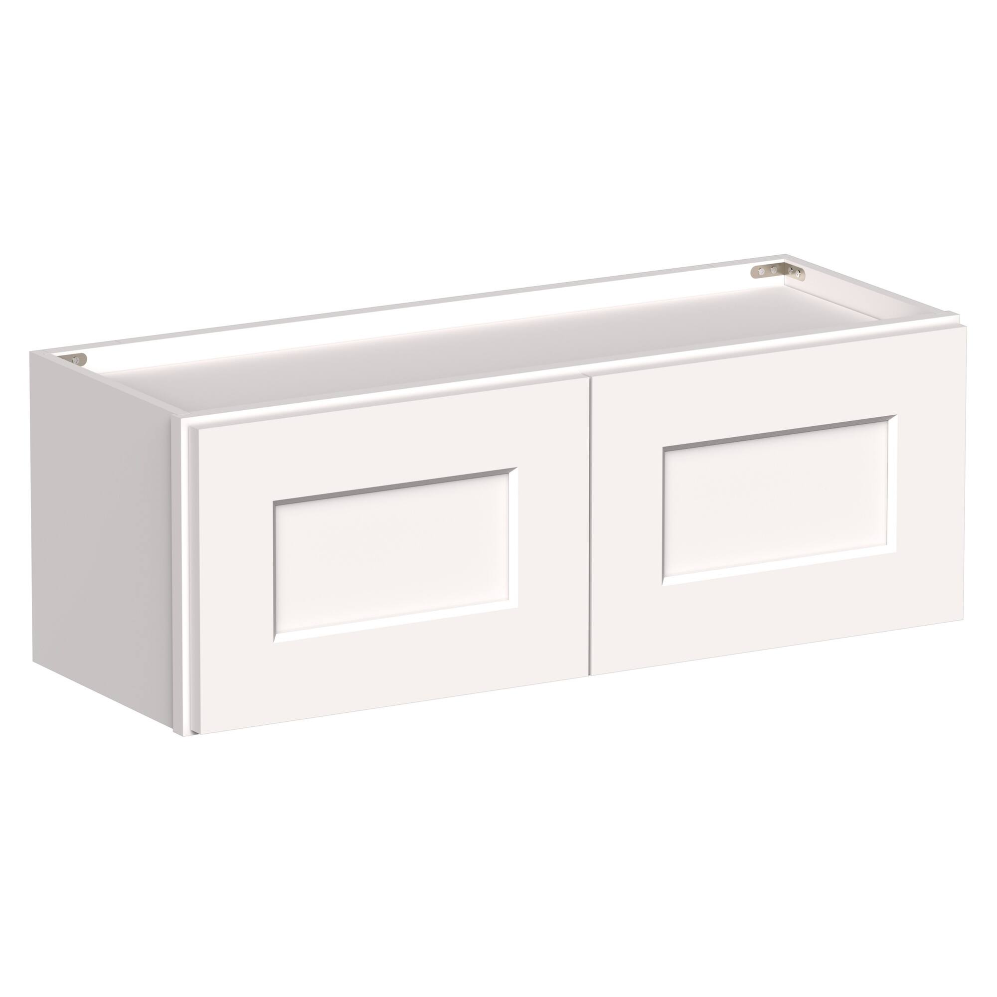 Front. Boyel Living - 33-in W x 12-in H x 12-in D Shaker RTA Kitchen Wall Cabinet with Soft-Close - White Shaker.