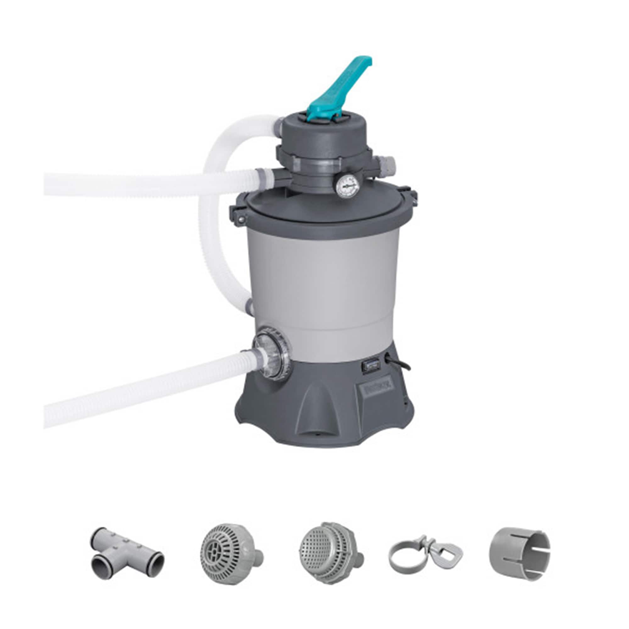 Bestway - 950 Gallon Sand Filter Pump for Above Ground Outdoor Swimming Pools - Gray