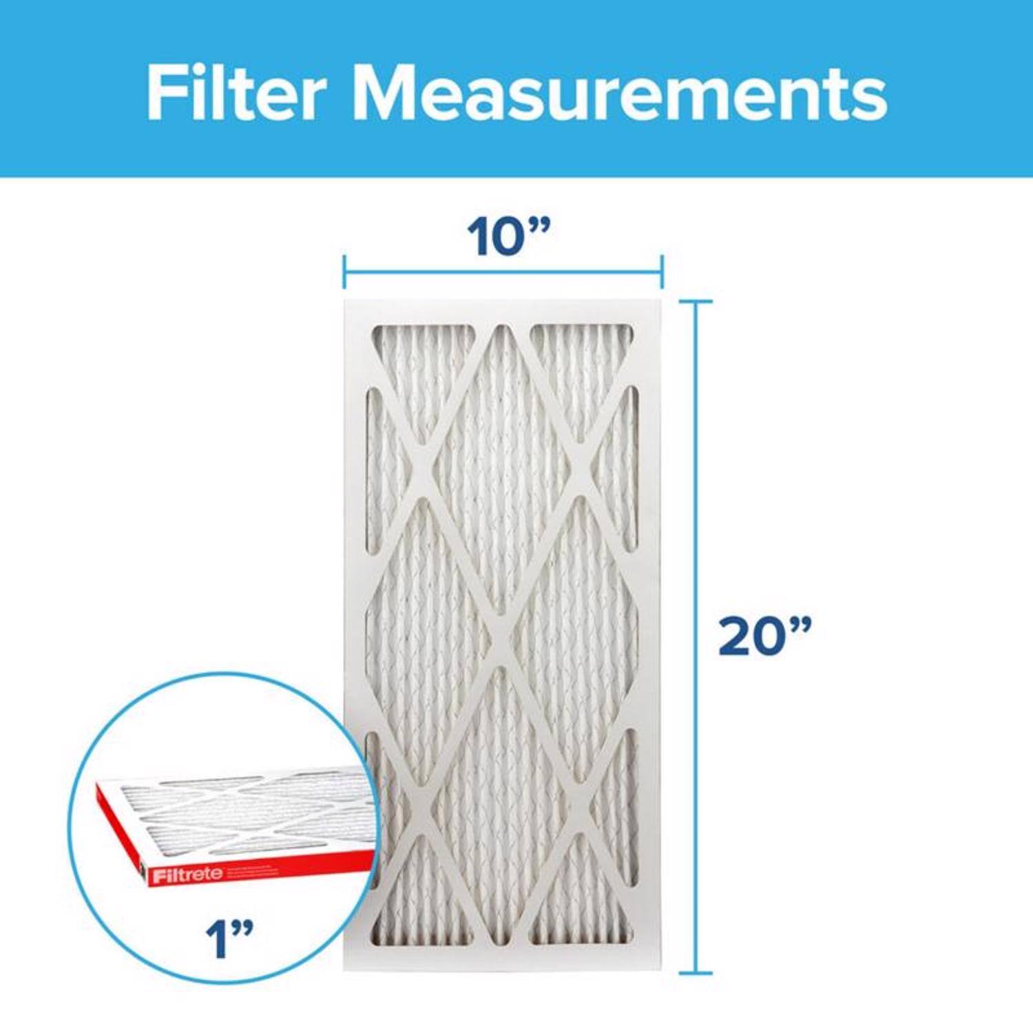 Filter Measurements  
10" x 20" x 1"  
Filtrete