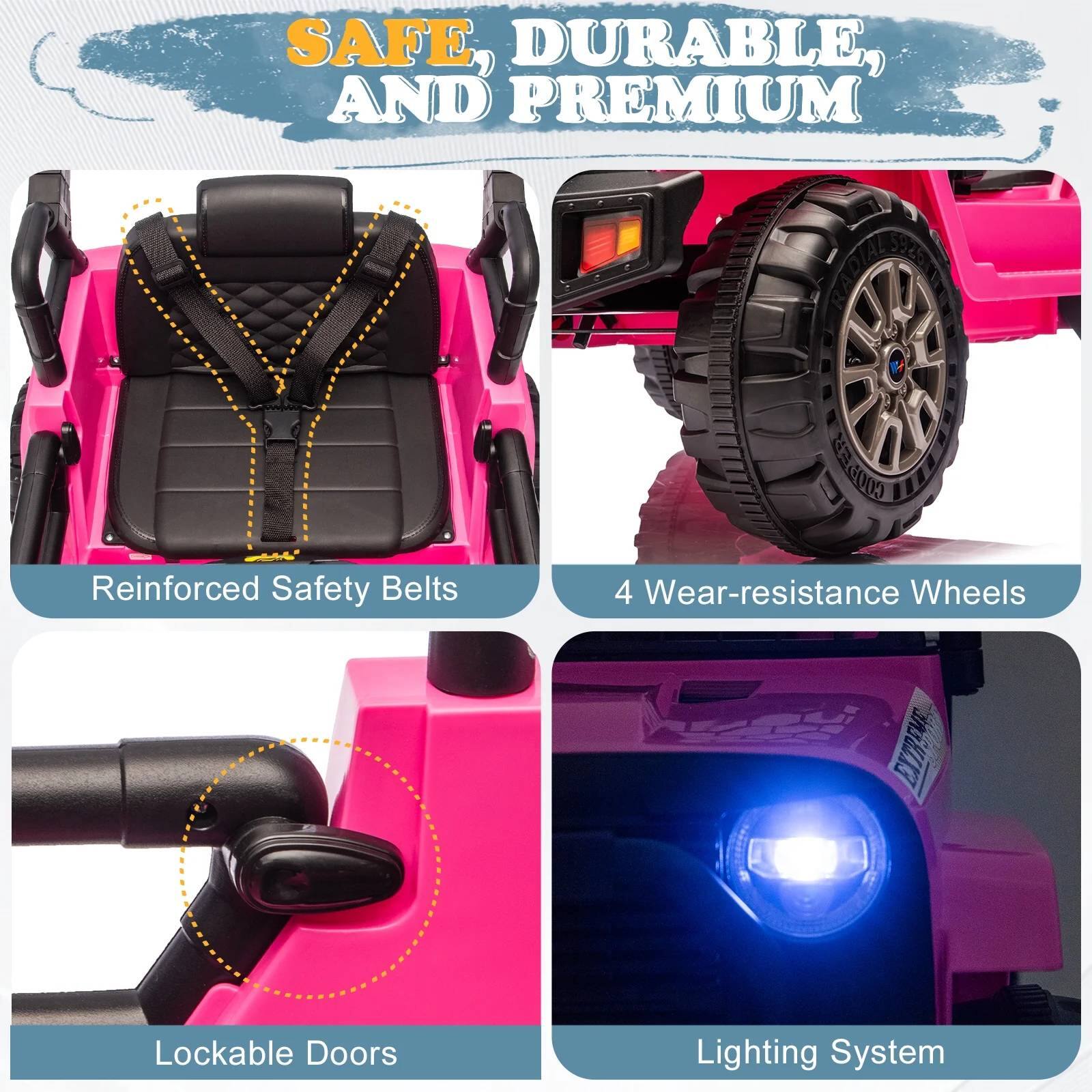 SAFE, DURABLE, AND PREMIUM

- Reinforced Safety Belts
- 4 Wear-resistance Wheels
- Lockable Doors
- Lighting System