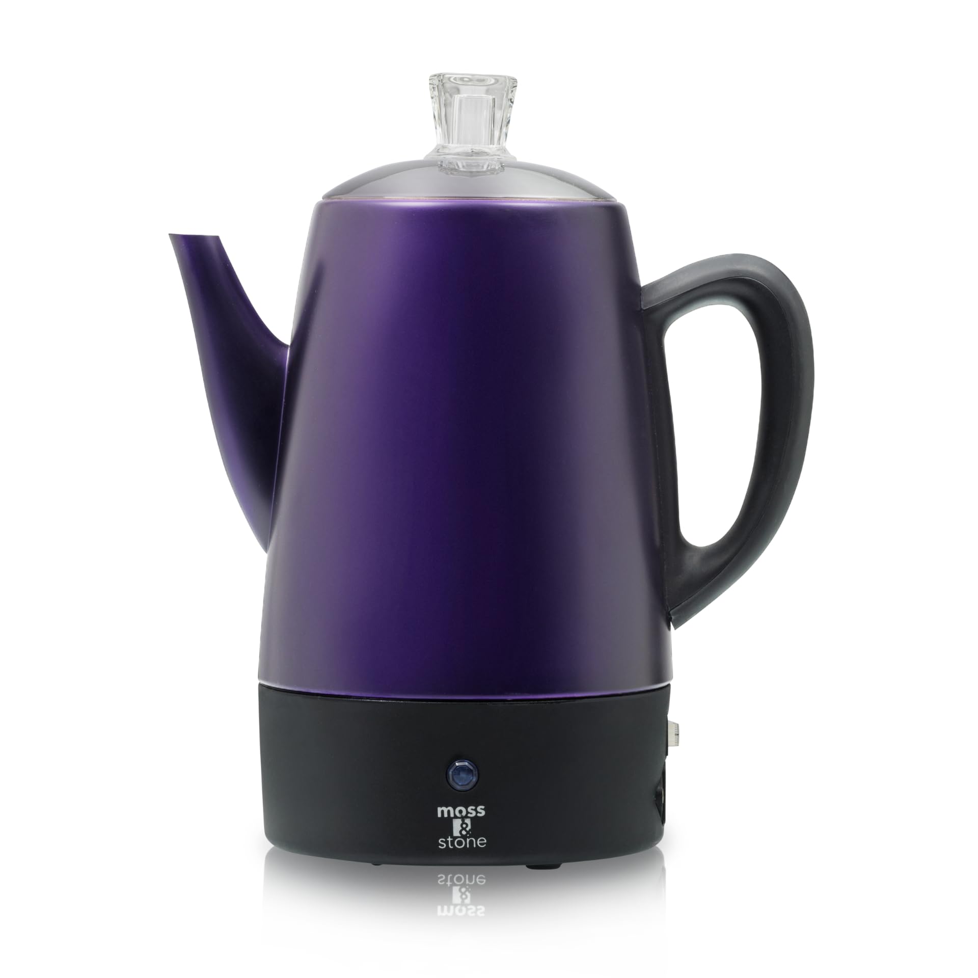 Dapper Styles - Percolator Coffee Pot Electric 10 Cup Stainless Steel Maker. With Keep Warm Function Cups Basket - Purple