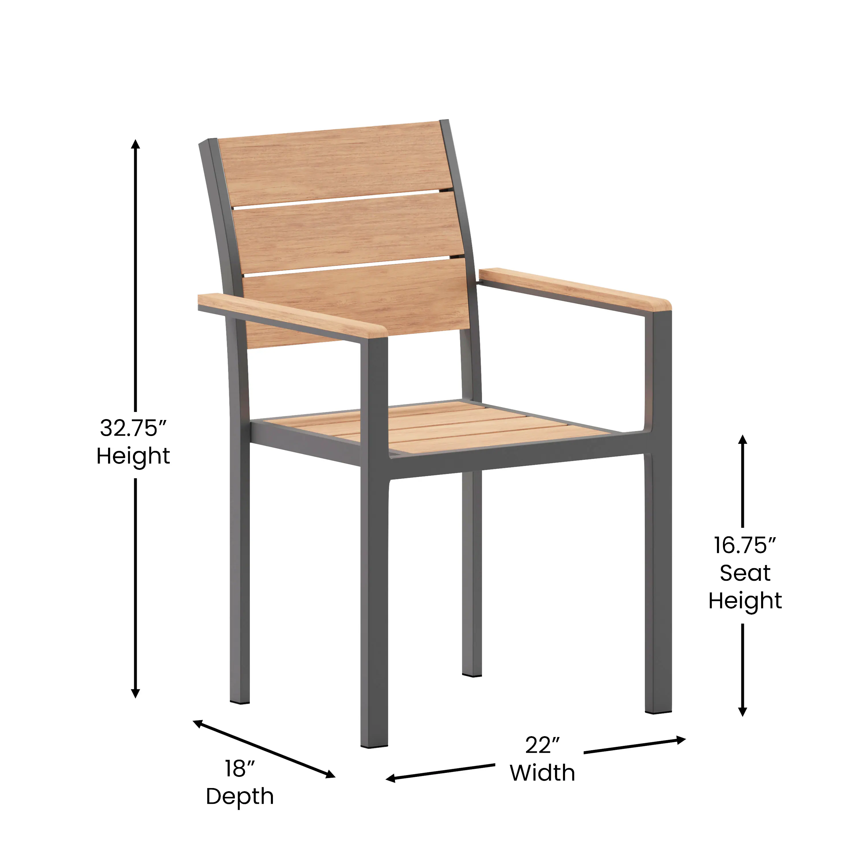 32.75" Height  
16.75" Seat Height  
18" Depth  
22" Width