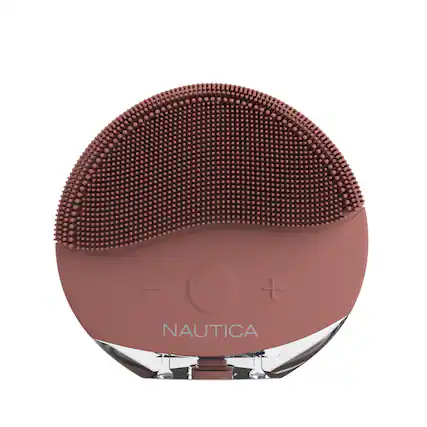 Front. Nautica - Nautica Sonic PC110 Facial Cleansing Brush Made with Soft Silicone, Waterproof, Rechargeable Vibrating Face Scrub Brush - Powder.