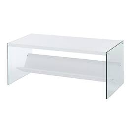 Convenience Concepts - SoHo Glass Coffee Table with Shelf - White/Glass
