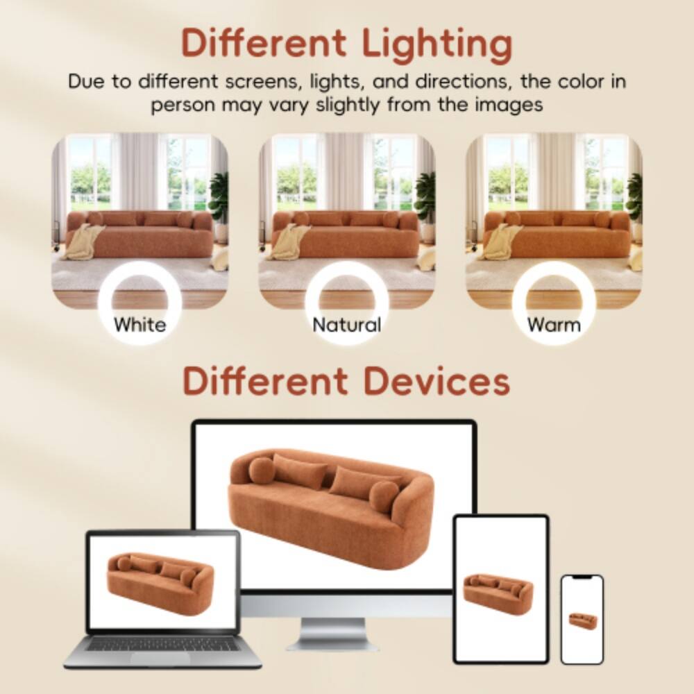 Different Lighting  
Due to different screens, lights, and directions, the color in person may vary slightly from the images  

White  
Natural  
Warm  

Different Devices