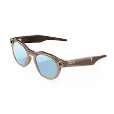 Front. Oakley Meta - HSTN glasses - with Meta AI, Audio, Photo, Video Compatibility - Prizm Deep Water Polarized Lenses - Brown Smoke.