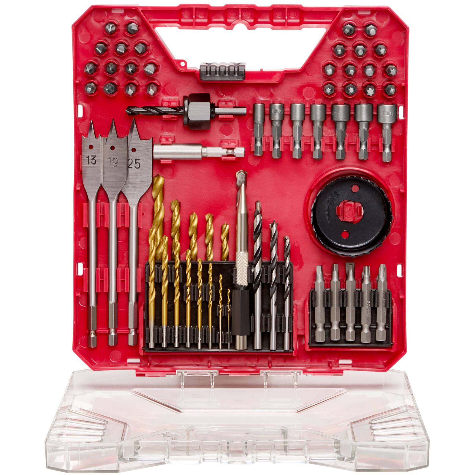 Alt View 5. VEVOR - Drill Bit Set, 70 Pieces Drill and Driver Bit Set, Screwdriver Bit Set Suit Wood Metal Cement Drilling and Screw Driving - Black.
