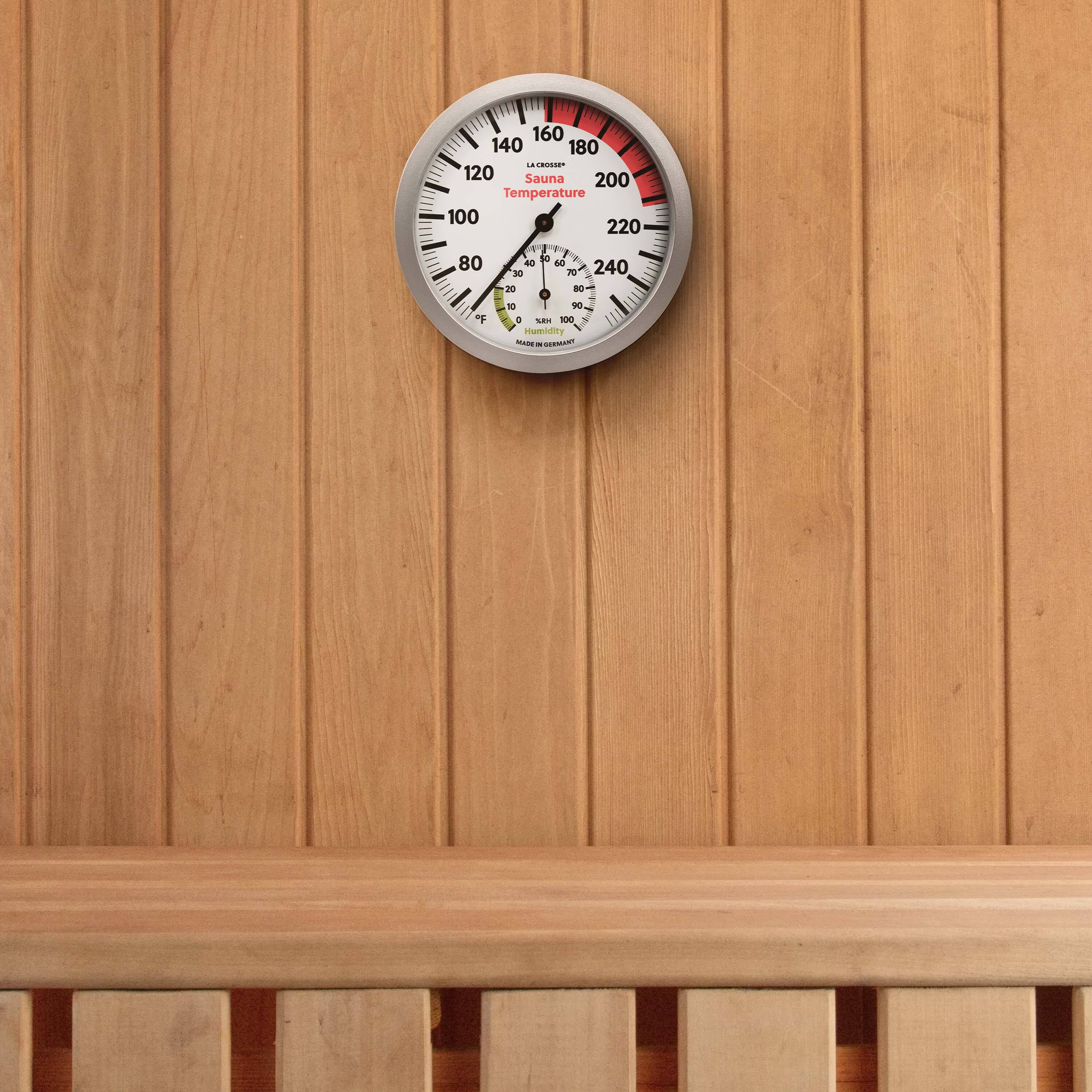 160 140 180 - ... 120 Sauna 200 Temperature 100 220 80 F D 40 4 240 DE TO 2 Do 1 PO a 1m 100 Humidity

- 50 180
- 0 200
- 220
- 240

LCH
Temperature
Humidity

MADE IN GERMANY