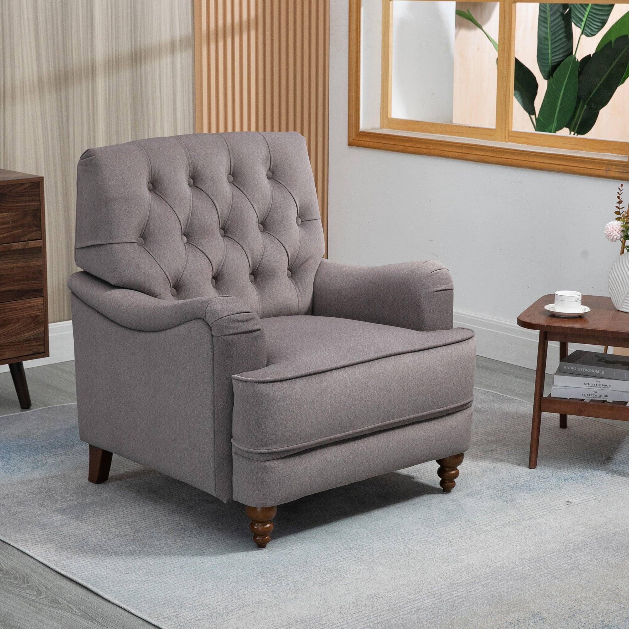 Alt View 3. Boyel Living - 34 in. W Ergonomic High-End Fabric Accent Recliner Chair with Rubber Wooden Legs and Armrests - Gray.