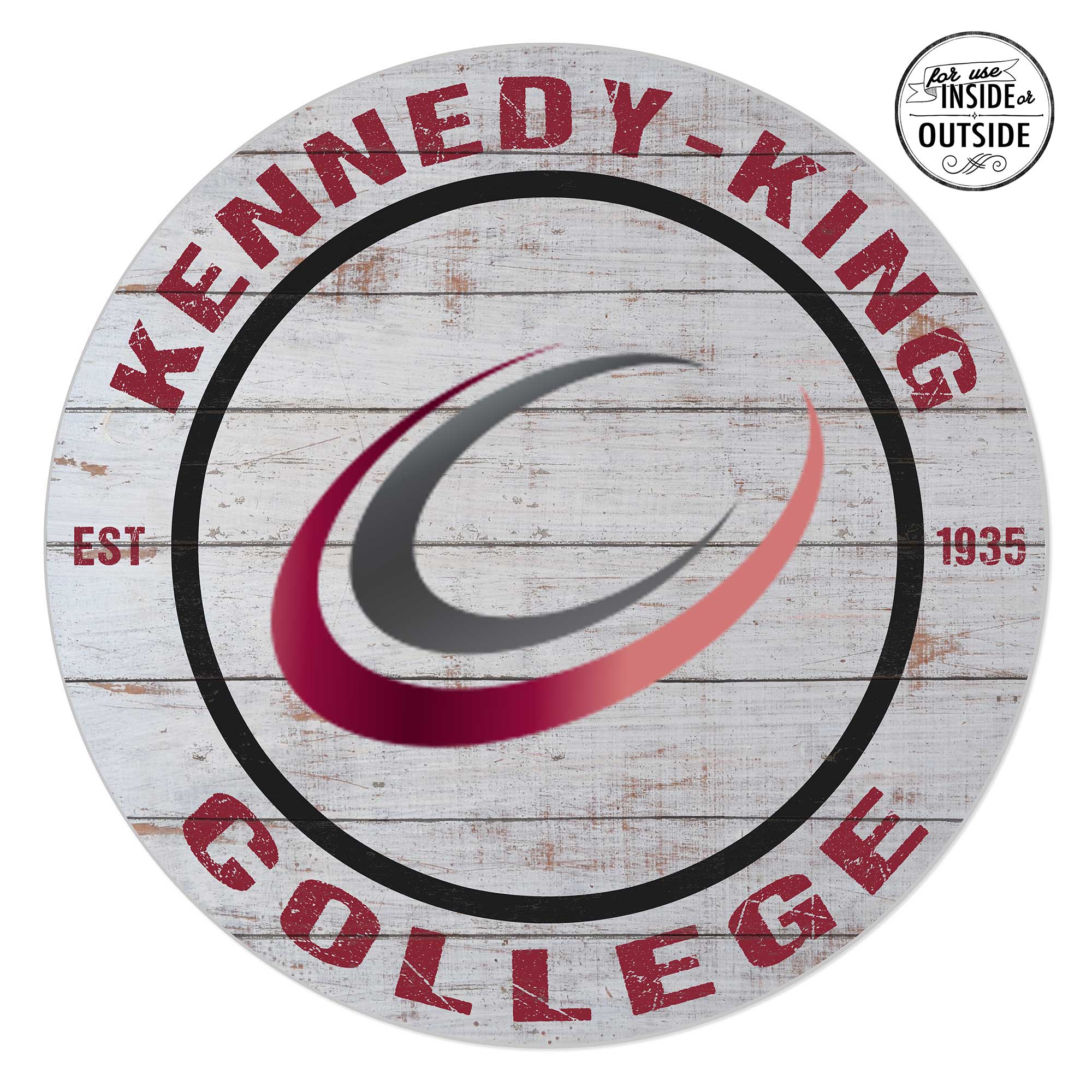 Kennedy-King College Statesmen 20'' x 20'' Indoor/Outdoor Weathered Circle Sign