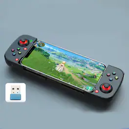 YONWAY - Stretchable Game Controller for IPhone, IOS and Android Phones, Game Controller Joystick Compatible for PS4, Switch, PC - Black