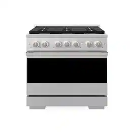 ZLINE - 36 in. 5.2 cu. ft. Marino Freestanding Gas Range with 6 Burner Cooktop and Manual Clean Convection Gas Oven - Satin Stainless Steel