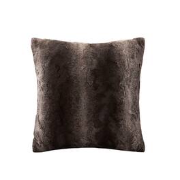 Gracie Mills - Shawn Faux Brushed long Fur Square Pillow - Brown