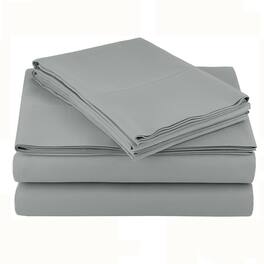Kitcheniva - 4 Piece Bed Sheet Set Microfiber Comfort Ultra Soft Deep Pocket Sheets California King - Light Gray