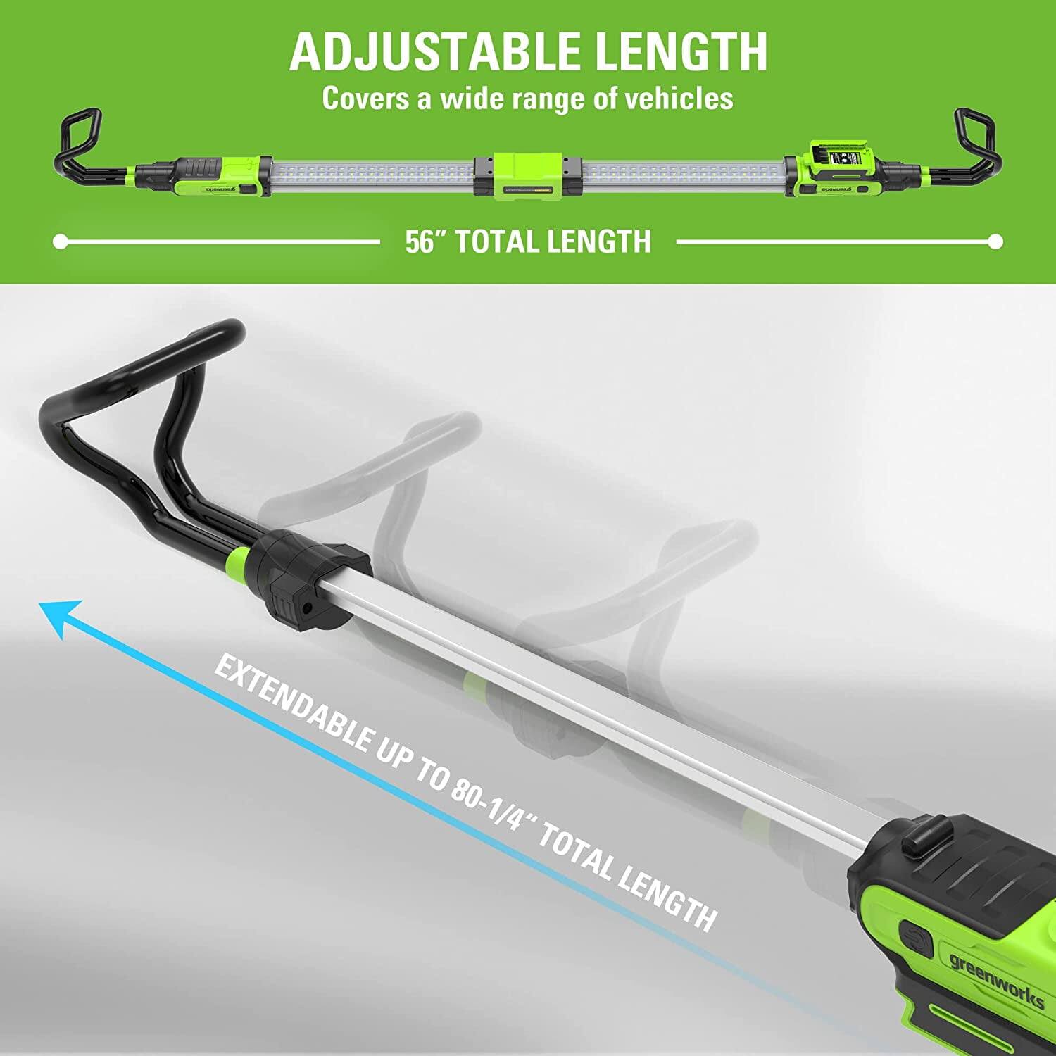 ADJUSTABLE LENGTH  
Covers a wide range of vehicles  

56" TOTAL LENGTH  

EXTENDABLE UP TO 80-1/4" TOTAL LENGTH