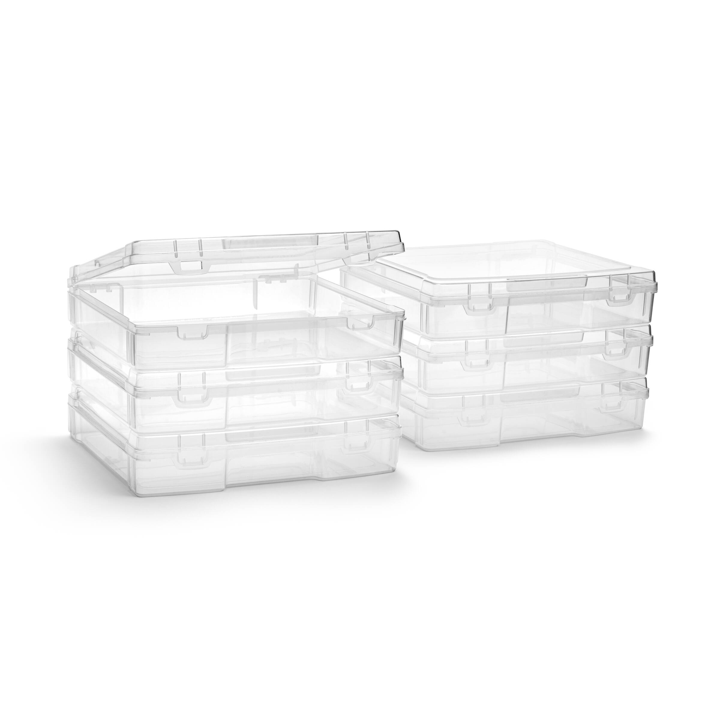 Front. Sorbus - Sorbus Art Supplies Storage Containers, Clear Wide Stackable Storage Box with Snap-Tight Closures, Made in the USA - Clear.