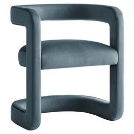 Winslow Barrel Performance Velvet Dining Chair by Modway - Blue