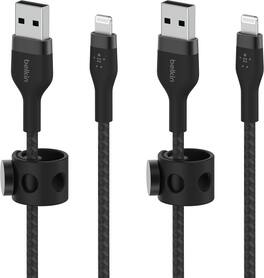 Belkin - BoostCharge Pro Flex Braided USB Type A to Lightning Cable (1M/3.3FT) - Black