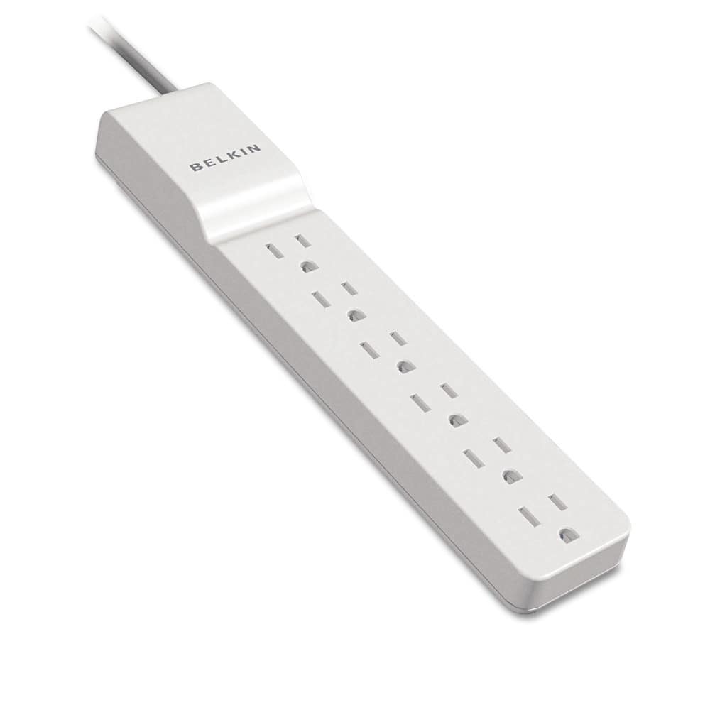 Belkin - BE106000-04 720 J 6 AC Outlets 4 ft. Cord Home/Office Surge Protector - White