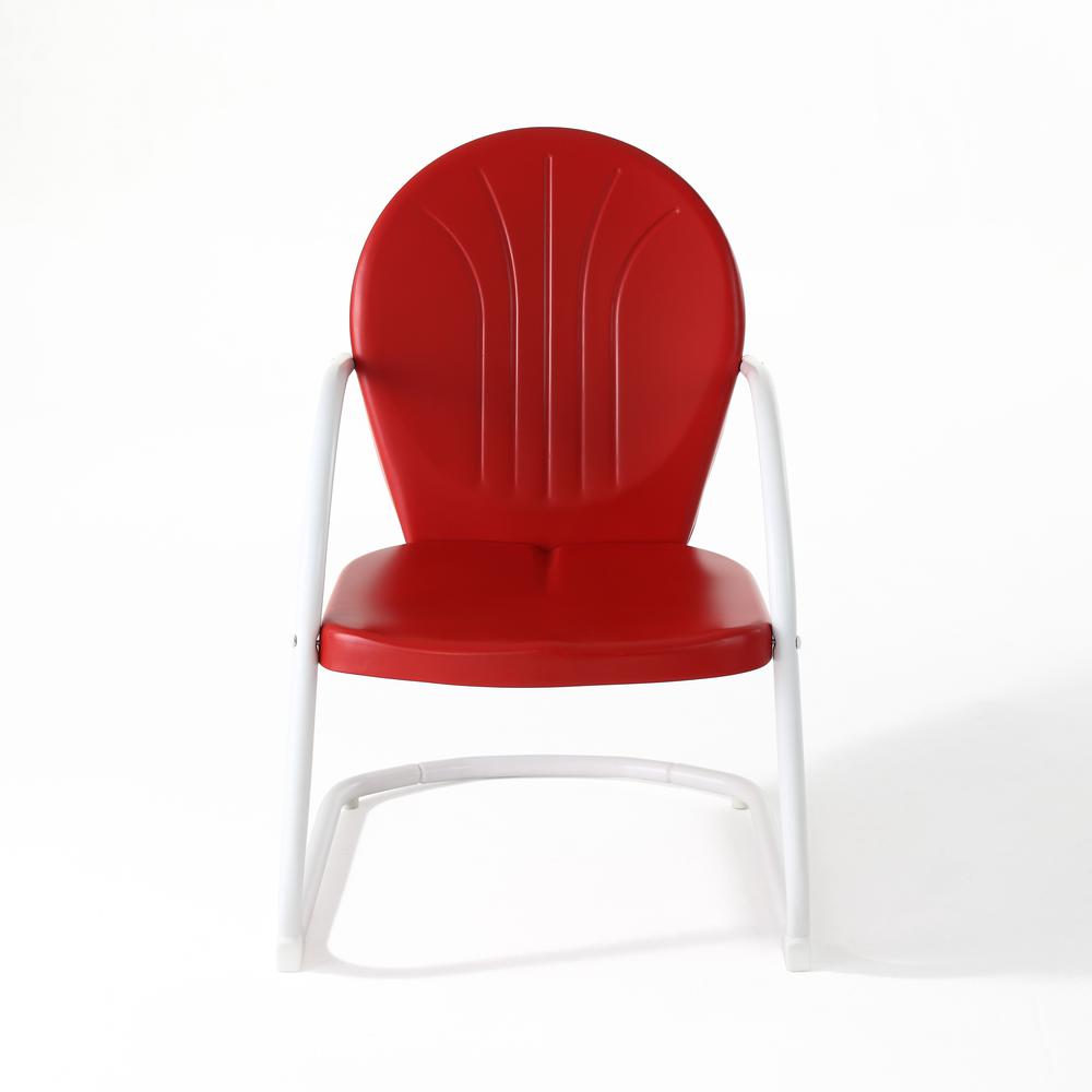 Left. Crosley Furniture - Griffith Retro Outdoor Chair - Bright Red Gloss.