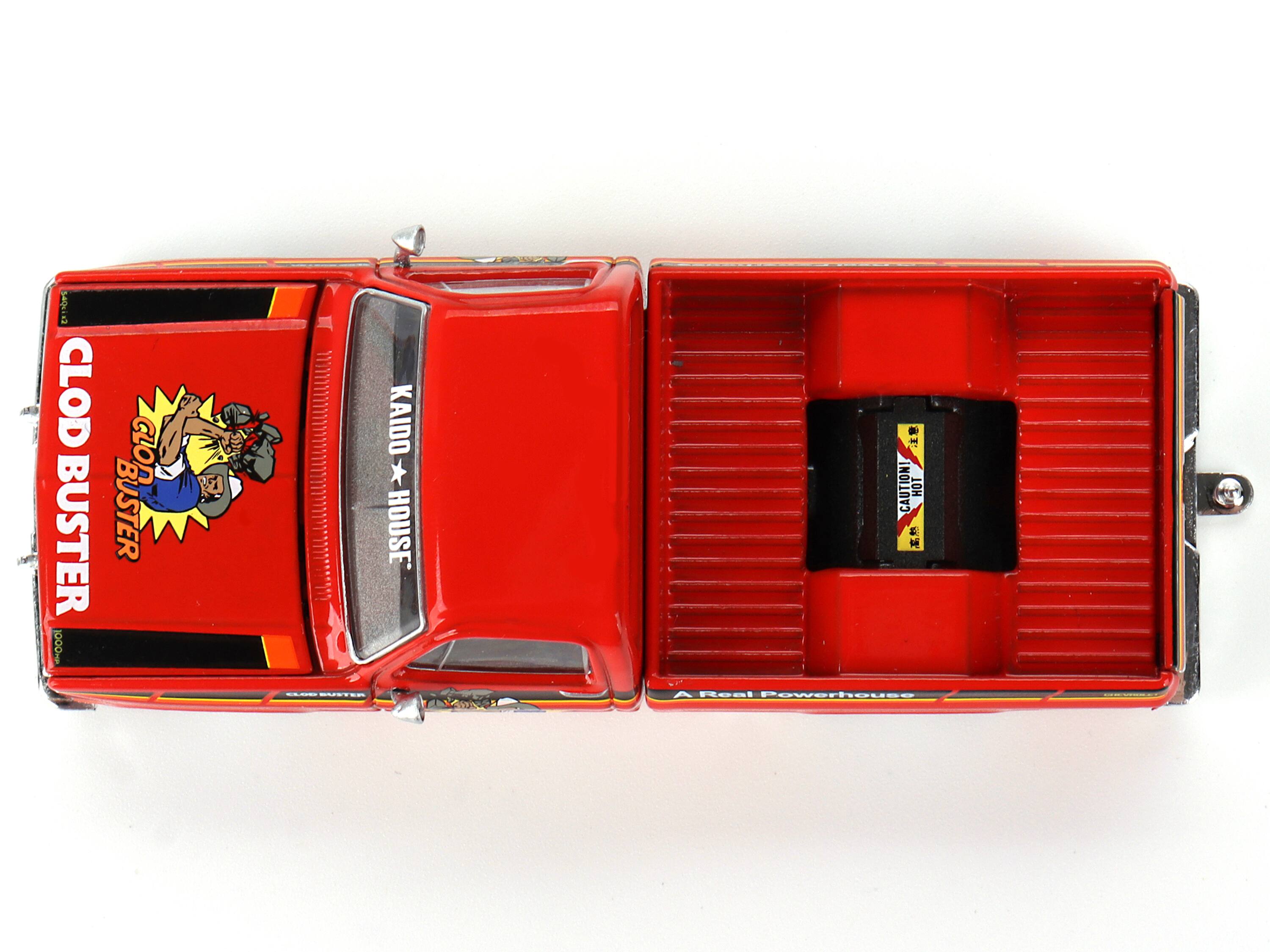 Sure, here is the corrected and grouped text from the image:

- CLOD BUSTER
- CLOD BUSTER
- KAI DOO HOUSE
- A Real Powerhouse
- CAUTION! HOT
- A Real Powerhouse