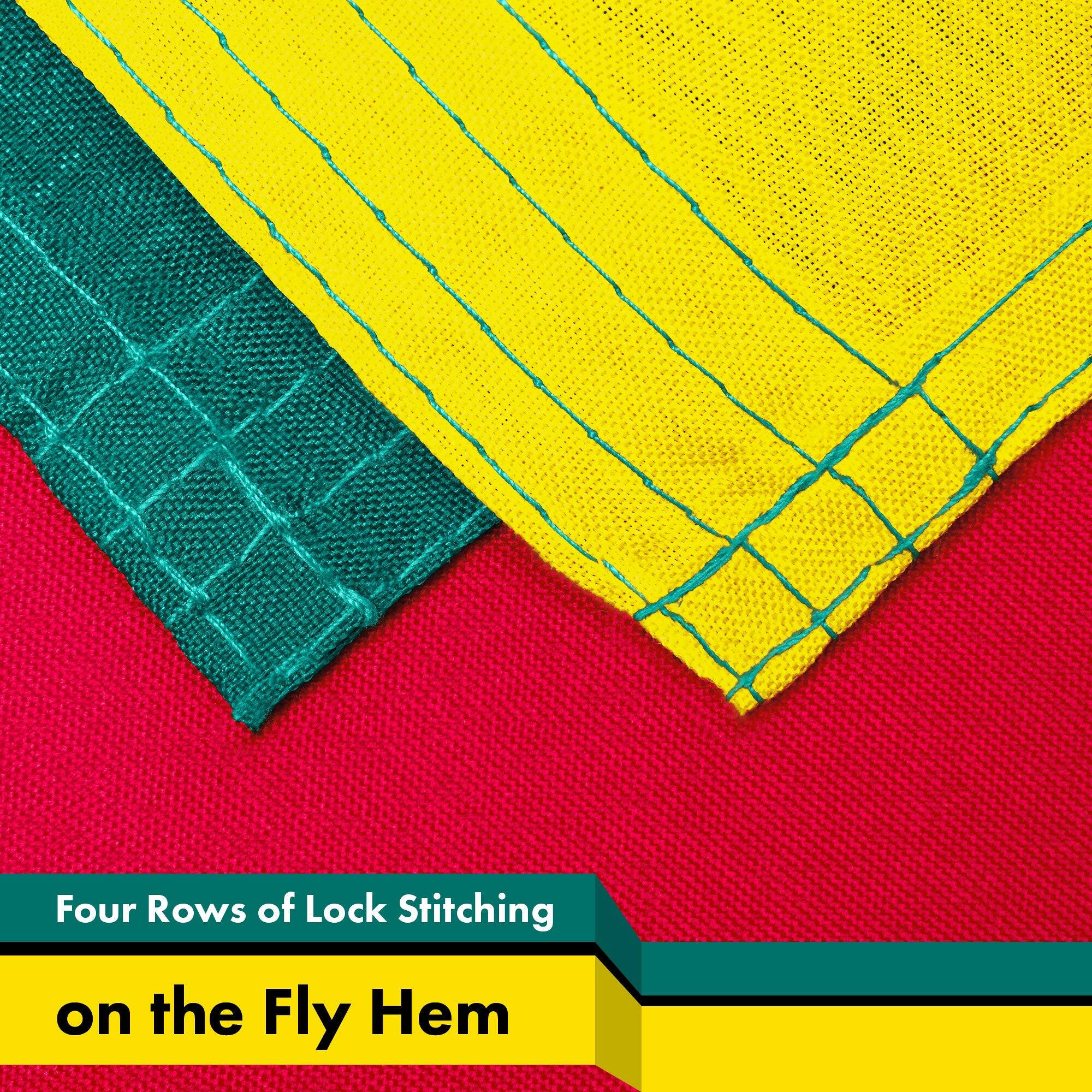 Four Rows of Lock Stitching on the Fly Hem