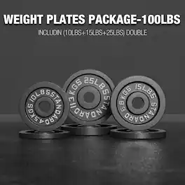 Mikolo - Weight Plates 2 Inch, Bumper Plates with Enhanced Grip, Weight Plates for Strength Training and Weight Lifting - Black