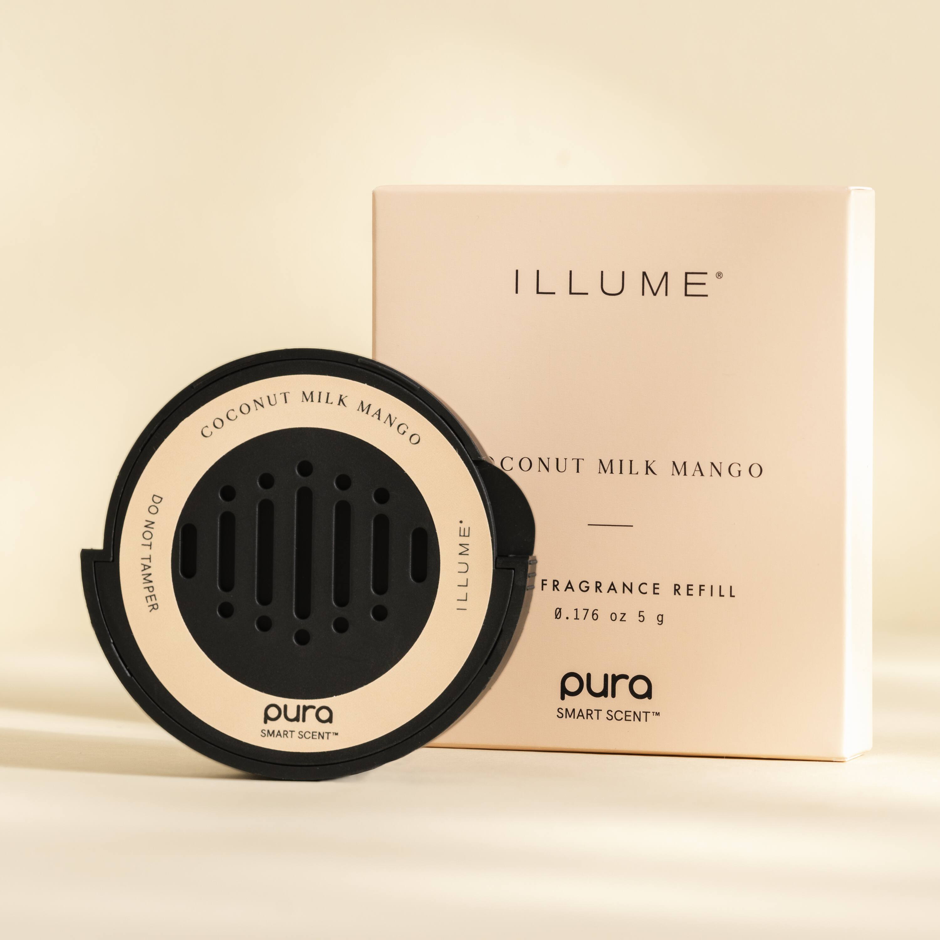 ILLUME MILK COCONUT MANGO DO NOT TAMPER pura SMART SCENT CONUT MILK MANGO ILLUME FRAGRANCE REFILL 0.176 oz 5 g pura SMART SCENT
