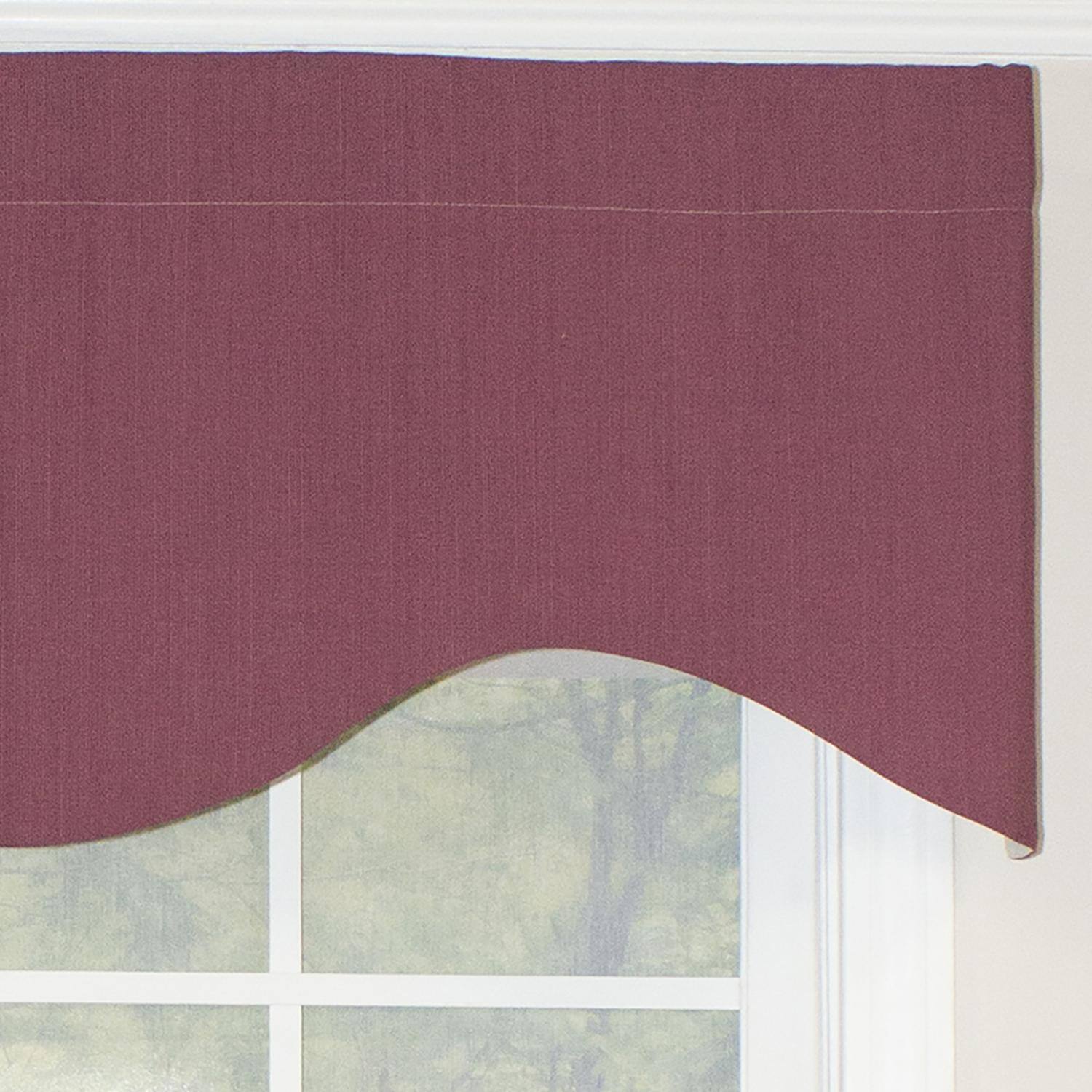 Left. RLF Home - RLF Home Classic Cornice 100% Cotton with Fully Lined 3" Rod Pocket Valnance for Windows 50" x 17" Lavender - Lavender.