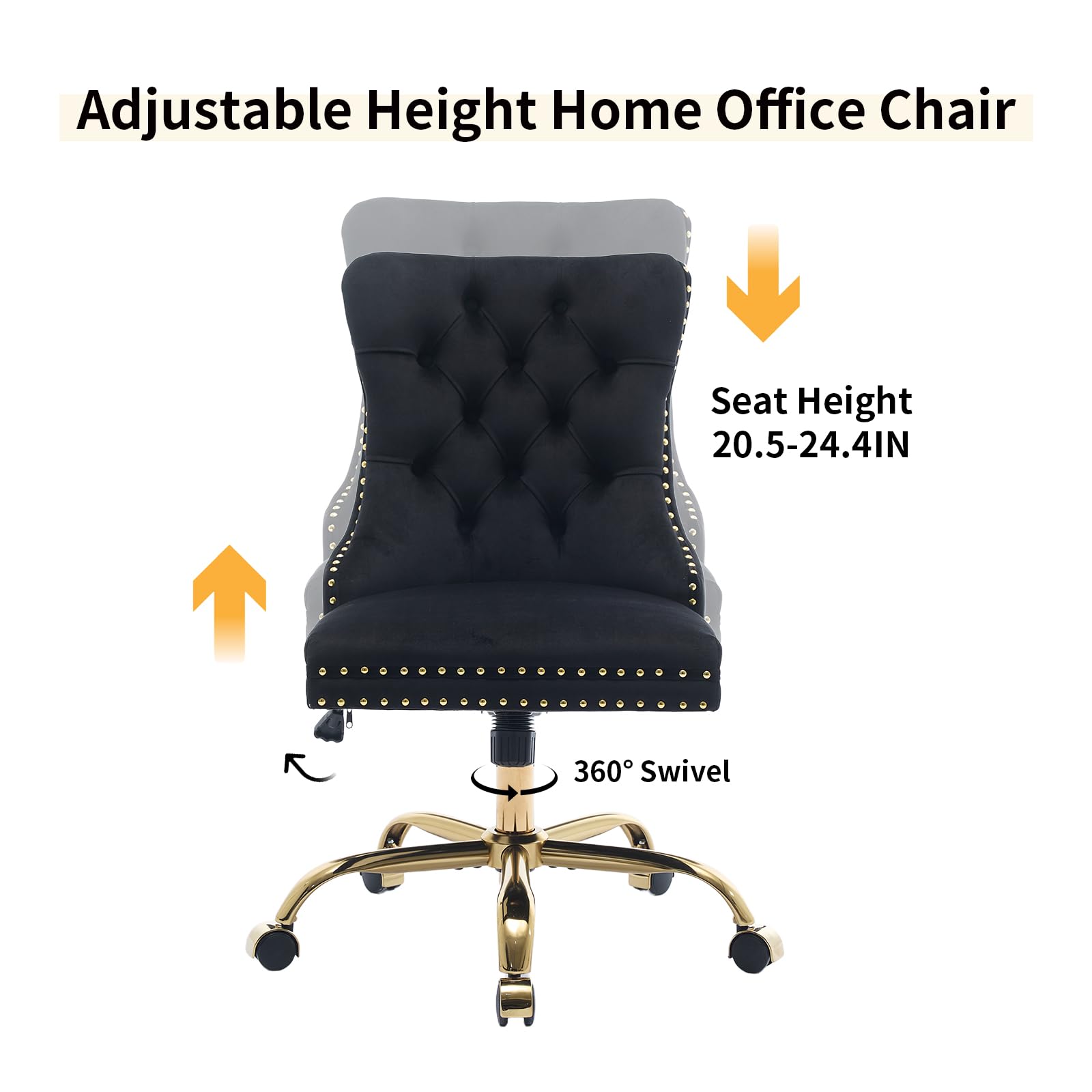 Adjustable Height Home Office Chair

Seat Height: 20.5-24.4IN

360° Swivel