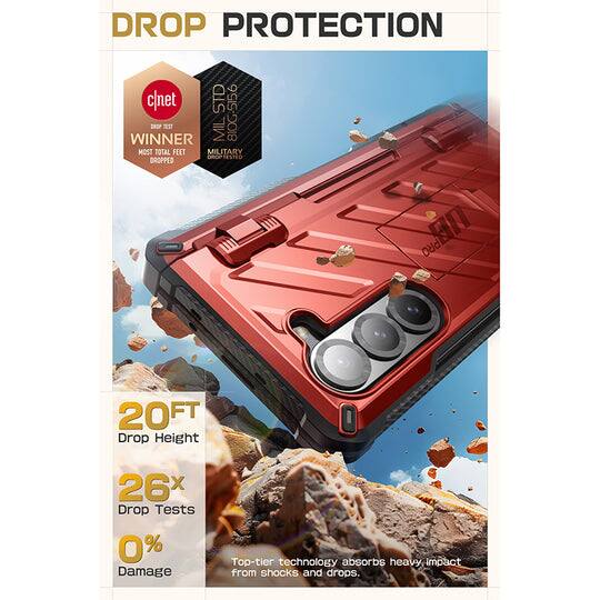 **DROP PROTECTION**

- **c|net**  
  **WINNER**  
  **MOST TOTAL FEET**  
  **MILITARY**  
  **DROP TESTED**

- **20FT**  
  **Drop Height**

- **26x**  
  **Drop Tests**

- **0%**  
  **Damage**

- **Top-tier technology absorbs heavy impact from shocks and drops.**